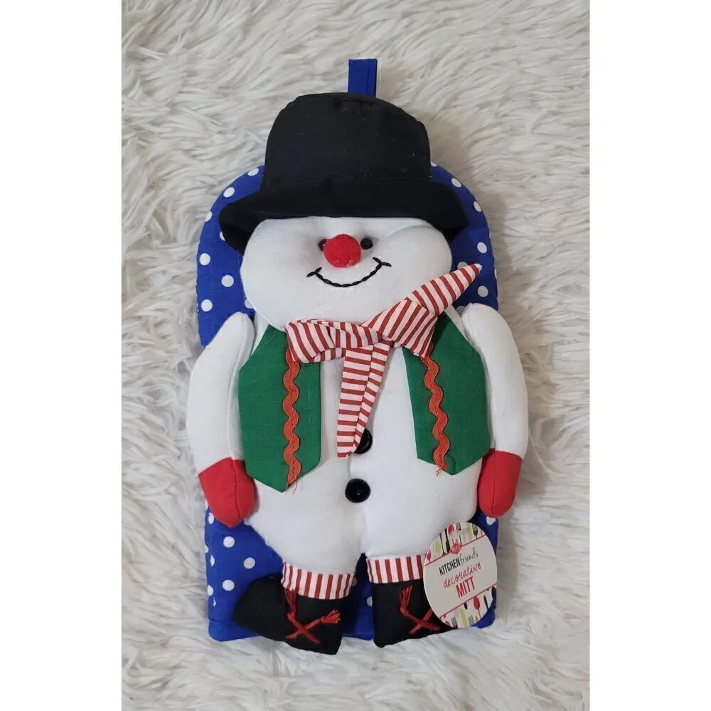 Ritz Kitchen Friends Cotton Oven Mitt Snowbuddy Snowman New